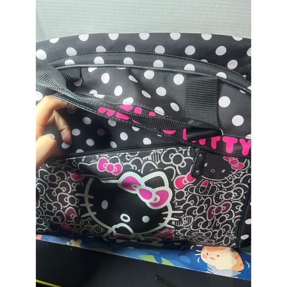 Sanrio 2013 Hello Kitty Pink Black Polka Dots Duffle Bag main image 11